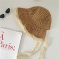 thumbnail image 1 of SikaFu French Lace Lace Lace Korean Version Loli Sunshade Straw Hat For Women, Summer Small, Fresh, Sweet, Cute Strap Fisherman Hat, 1 of 7
