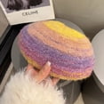 thumbnail image 1 of SikaFu Gradient Beret Hats For Women Winter Thicken Warm Beret Cap Outdoor All Match Artist Painter Caps Female Versatile Beanies Hats, 1 of 6