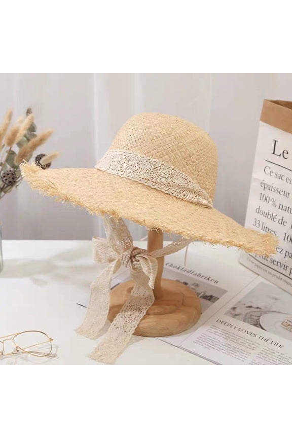 Grass Hat Net Red Mao Bian Lafite Grass Hat Fashion Little Fresh And Fresh Summer Big Eaves Shade Belt Sun Hat