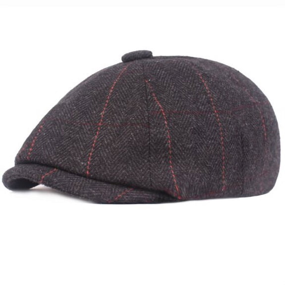SikaFu HTMen Women Winter Beret Vintage Retro Octagonal Flat Newsboy Cap Autumn Winter Artist Painter Unisex Plaid Retro Beret Cap