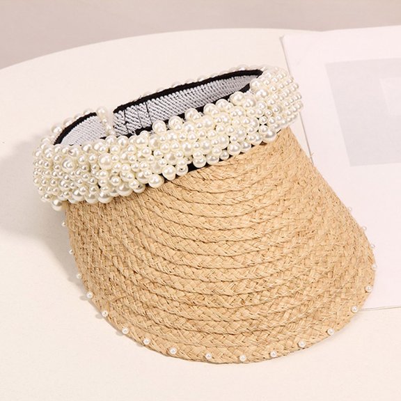 SikaFu Handmade Pearl Lafei Grass Sky Hat Female Female Female Sun.