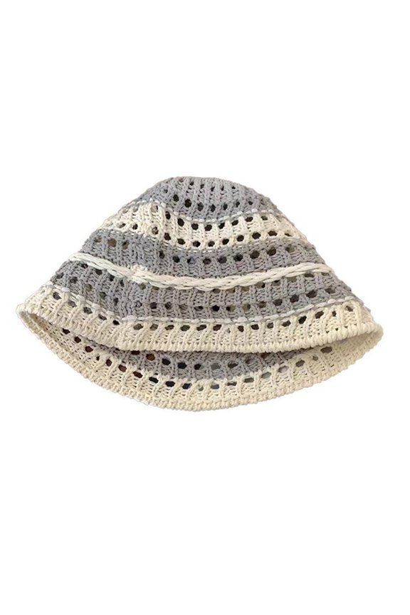 Handmade Weaving Baotou Hat Female Spring And Autumn Thin Hollow Wool Hat Retro Literary Knit Cap