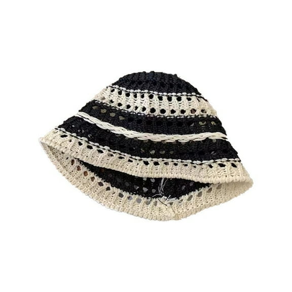 SikaFu Handmade Weaving Baotou Hat Female Spring And Autumn Thin Hollow Wool Hat Retro Literary Knit Cap