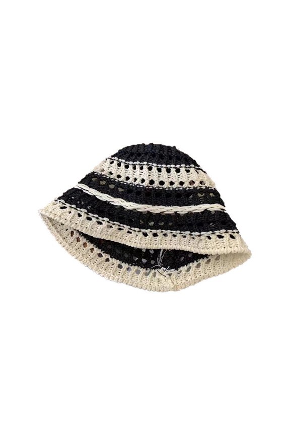 Handmade Weaving Baotou Hat Female Spring And Autumn Thin Hollow Wool Hat Retro Literary Knit Cap