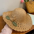 thumbnail image 1 of SikaFu Handmade Woven Flower Straw Hat For Women, Foldable Summer Beach Vacation Sun Hat, Large Brim Sun Hat, 1 of 6