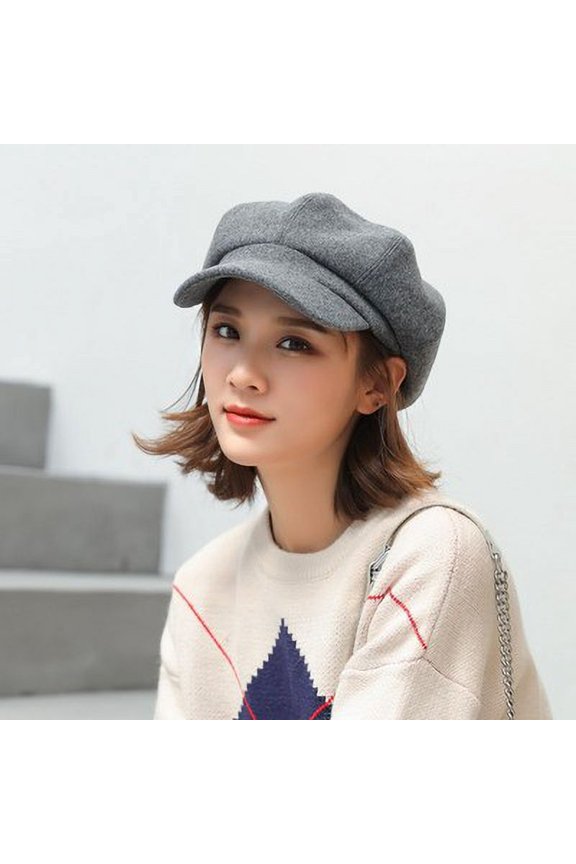 Hat Autumn And Winter Women's Trendy Wild Korean Version Of The Small Fresh Bendy Hat Fashion Autumn Bell Hat New Eight -Corner Hat Japanese