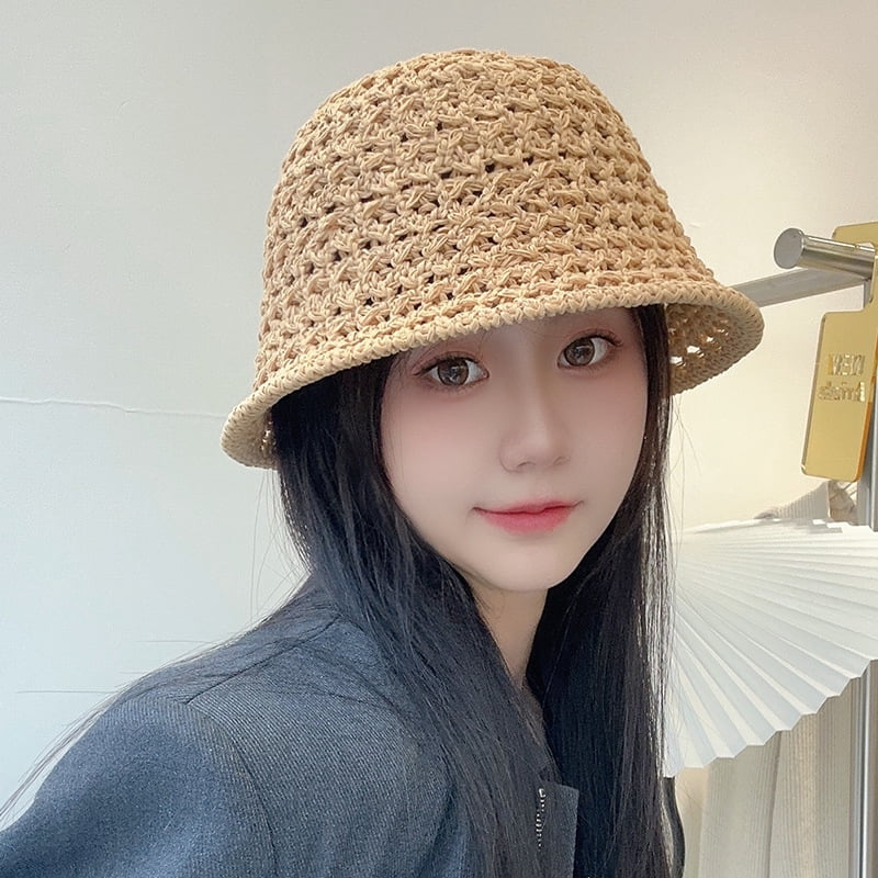 SikaFu Hat Children's Weaving Hollow Straw Hat Japanese Plain Water