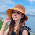 thumbnail image 1 of SikaFu Hat Woman In Spring And Summer Fashion Shading Sunscreen Network Eye Woven Fisherman Hat Bow Bowl Sun Hat, 1 of 8