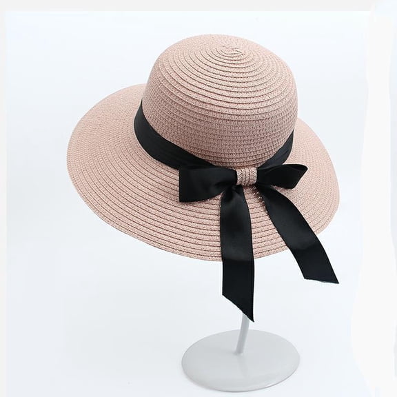 SikaFu Hat For Women In Summer, Korean Version, Large Brimmed Bow Grass Hat, Outdoor Sun Protection And Shading, Fashionable And Breathable Beach Hat Wholesale