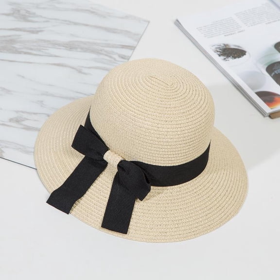 SikaFu Hat For Women In Summer, Korean Version, Large Brimmed Bow Grass Hat, Outdoor Sun Protection And Shading, Fashionable And Breathable Beach Hat Wholesale