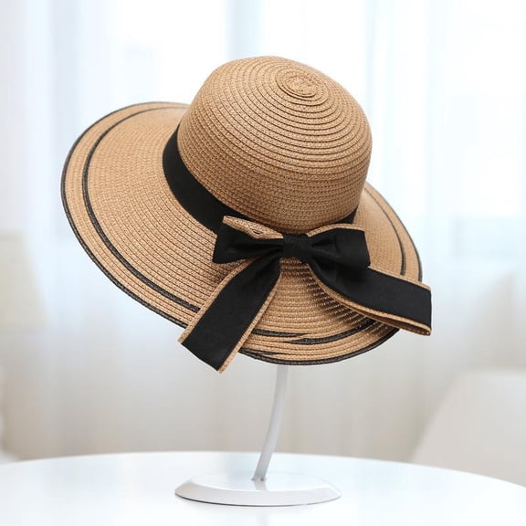 SikaFu Hat For Women In Summer, Korean Version, Large Brimmed Bow Grass Hat, Outdoor Sun Protection And Shading, Fashionable And Breathable Beach Hat Wholesale