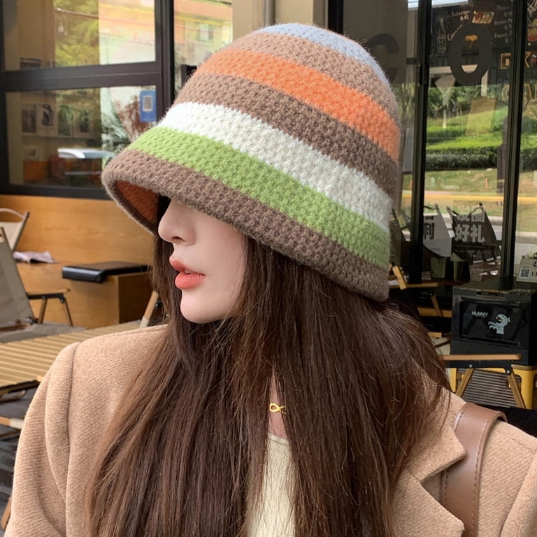 SikaFu Hat Women's Winter Japanese Vintage Knitted Warmth Woolen