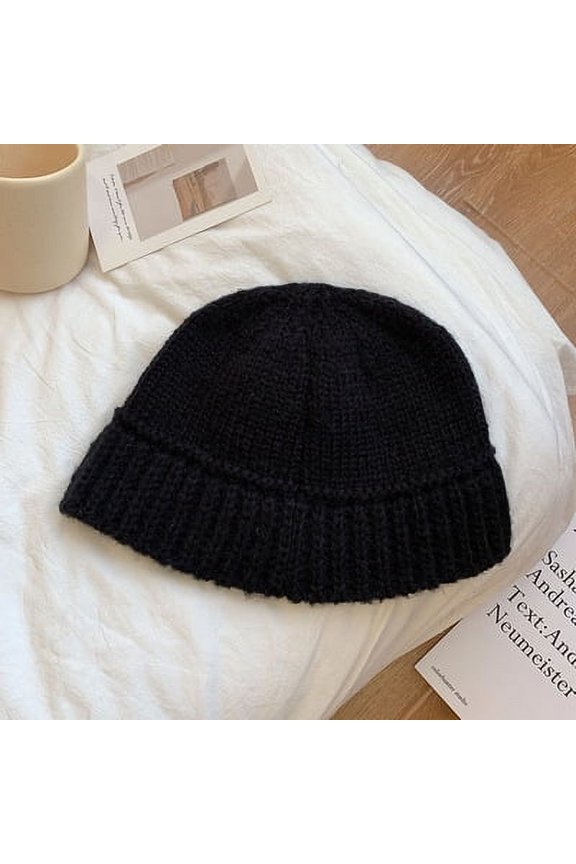 Hat Women's Wool Fisherman Hat Female Tide Brand Face Face Faces, Small Winter Korean Version Of Wild Fashion Warm Bucket Knitted Hat