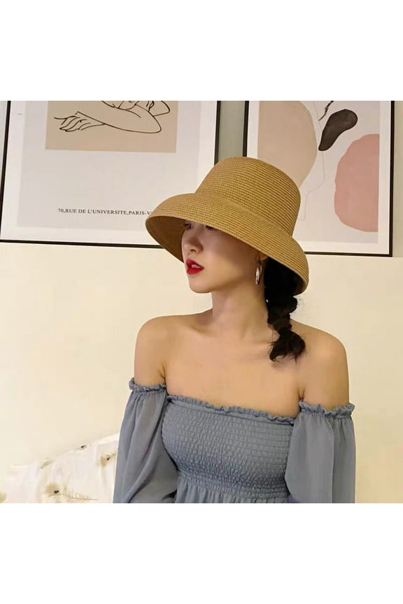 Hepburn Style Beach Retro Wide Brimmed Straw Hat, English Elegant And Fashionable Sun Hat, Summer Outing Sun Protection And Shading Hat