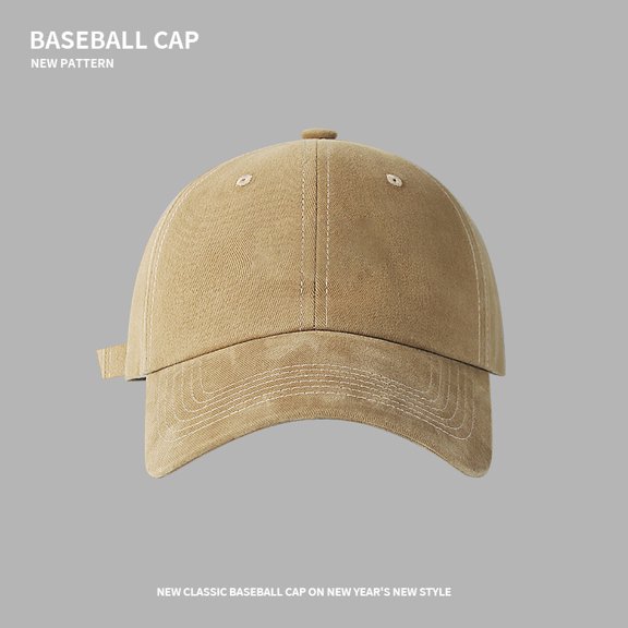 SikaFu High Quality Matte Baseball Cap Korean Version Plain And Retro Versatile Big Head Cap That Looks Small And Soft Top Duckbill Cap