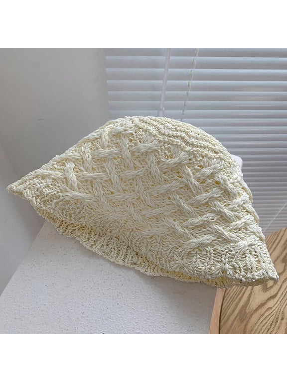 Hollow Straw Weave Bucket Hats For Women Spring Summer Travel Sunshade Hat Fishermen Cap For Lady Panama Outdoor Basin Cap Gorro