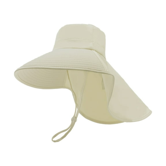 SikaFu Ice Silk Big Brim Sunscreen Fisherman Hat Women's Summer Outdoor UV Protection Sun Hat Neck Protection Shawl Mountaineering Hat