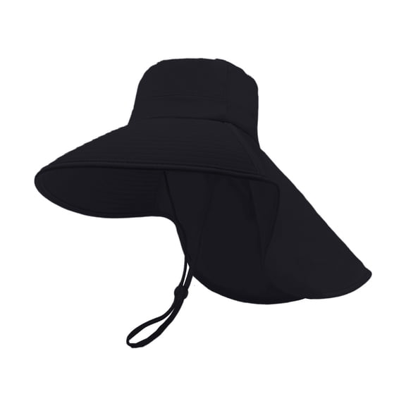 SikaFu Ice Silk Big Brim Sunscreen Fisherman Hat Women's Summer Outdoor UV Protection Sun Hat Neck Protection Shawl Mountaineering Hat