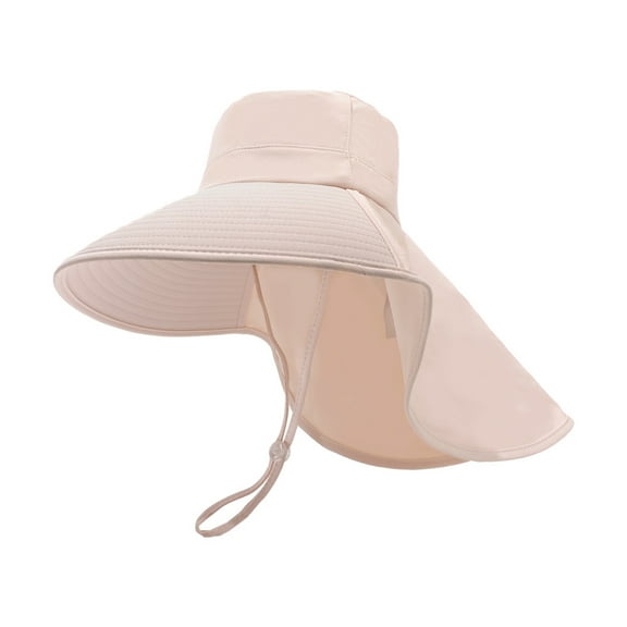 SikaFu Ice Silk Big Brim Sunscreen Fisherman Hat Women's Summer Outdoor UV Protection Sun Hat Neck Protection Shawl Mountaineering Hat