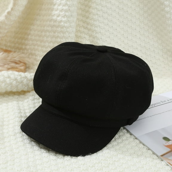 SikaFu Internet Celebrity New Breda Hat Retro Octagon Autumn Winter Hat Clothing With Pure Color Peaked Cap