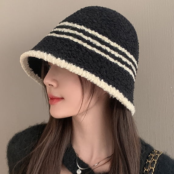 SikaFu Internet Celebrity New Lambsca Fisherman Hat Female Autumn And Winter Version Of Fashion Gas Bucket Cap