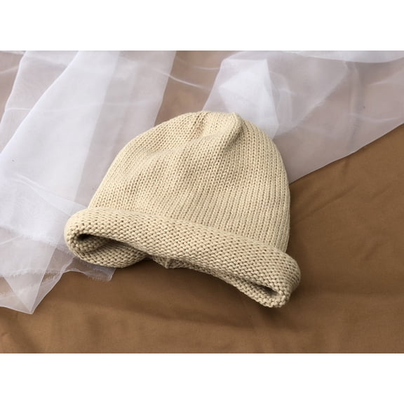 SikaFu Japanese Autumn And Winter Color Warming Rolled Wool Hat Men And Women Versatile Knitted Hat Fashion Street Drawing Stack Pile Hats