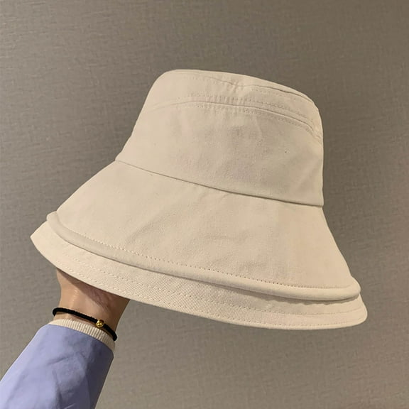 SikaFu Japanese Covered Face Summer Big Eaves Fisherman Hat Girl Summer Korean Version Of The Trendy Wild Sunshine Basin Hat