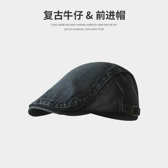 SikaFu Japanese Cowboy Forward Hat Female Washed Retro Four Seasons Versatile Fashion Painter Hat Literary Duck Tongue Newspaper Child Hat Male
