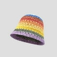 thumbnail image 1 of SikaFu Japanese Instagram Rainbow Straw Woven Bucket Hat For Women's Summer Outdoor Vacation Sun Protection And Sunshade Hat, Beach Show Face Small Fisherman Hat, 1 of 9