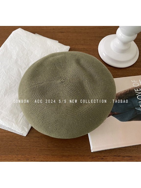Japanese Literary Beret Girl In Summer Thin Air Breathable Increased Head Encircled Painter Hat
