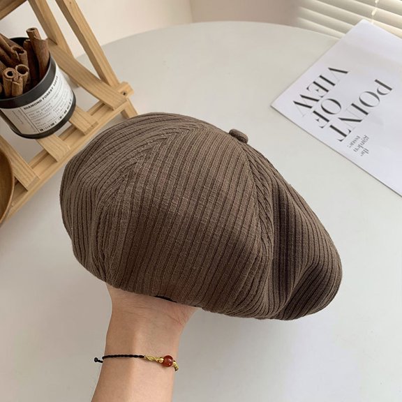 SikaFu Japanese Style Beret For Women In Autumn And Winter, Instagram For Internet Celebrities, Versatile Cloud Hat, Big Head, Small Face, Octagonal Painter Hat
