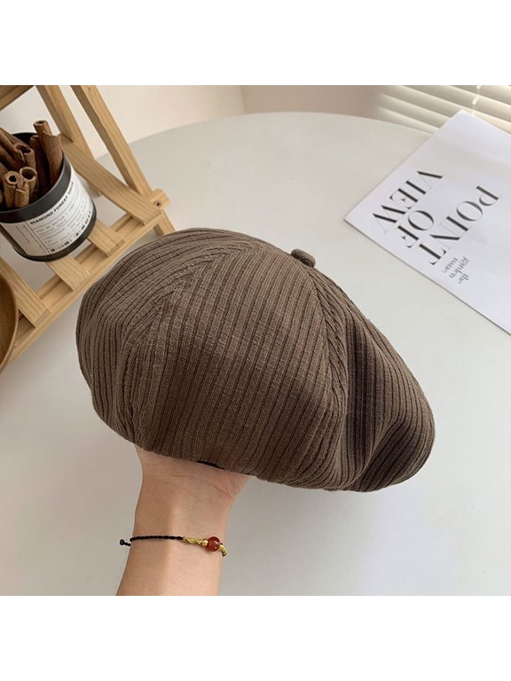 Japanese Style Beret For Women In Autumn And Winter, Instagram For Internet Celebrities, Versatile Cloud Hat, Big Head, Small Face, Octagonal Painter Hat