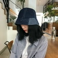 thumbnail image 1 of SikaFu Japanese Vintage Ancient Stitching Beggar Wind Denim Bucket Fisherman Hat, 1 of 6