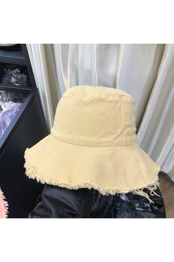 Japanese Wool -Edge Fisherman Hat Female Summer Shade Hat Simple Casual Hat Grinding Pot Can Fold The Waters