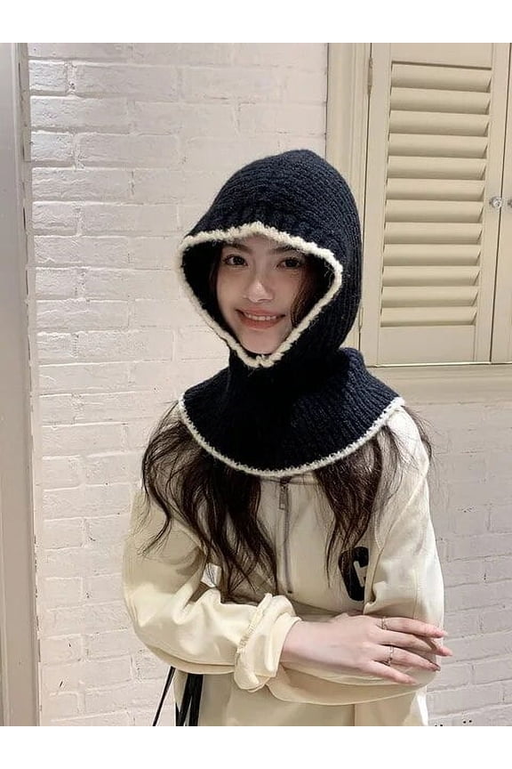 Knitted Beanies Cap For Men&Women Winter Warm Balaclava Bib Unisex Hooded Hat Neck Collar Scarf Cap Ski Cold Skullies Hat Bonnet