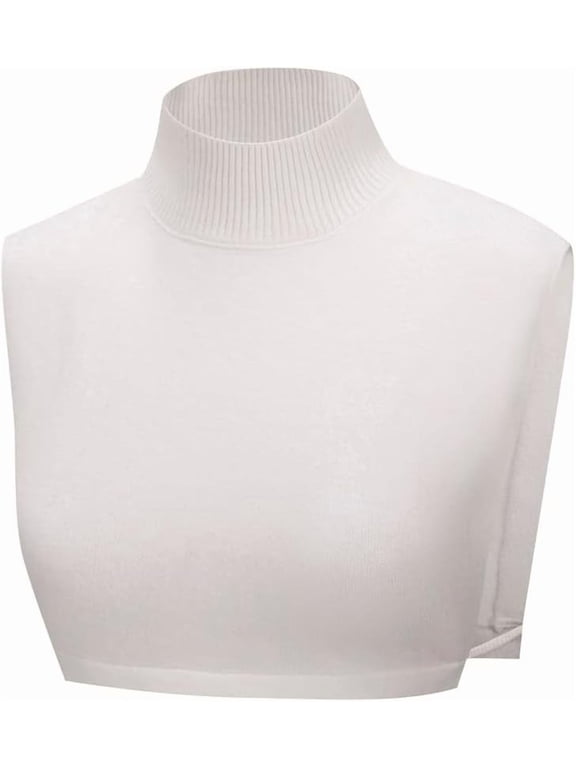 Knitted Hoodie Dicky Collar Fake Turtleneck Dickey Collar Detachable Half Top Mock Blouse Collar