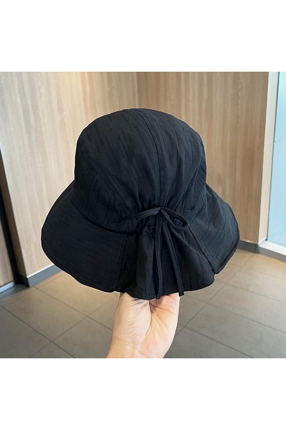 Korean Fisherman Hat Girl Xia Bo Traveling Traveling On The Big Words Small Hat Bow, Sun Hat