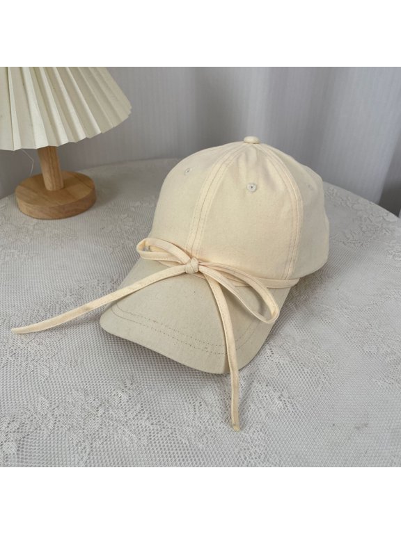 Korean Hat, Versatile For Women In Spring And Summer, Bow Baseball Hat, Korean Version, Breathable, Sun Shading, Small Face, Soft Top Duckbill Hat