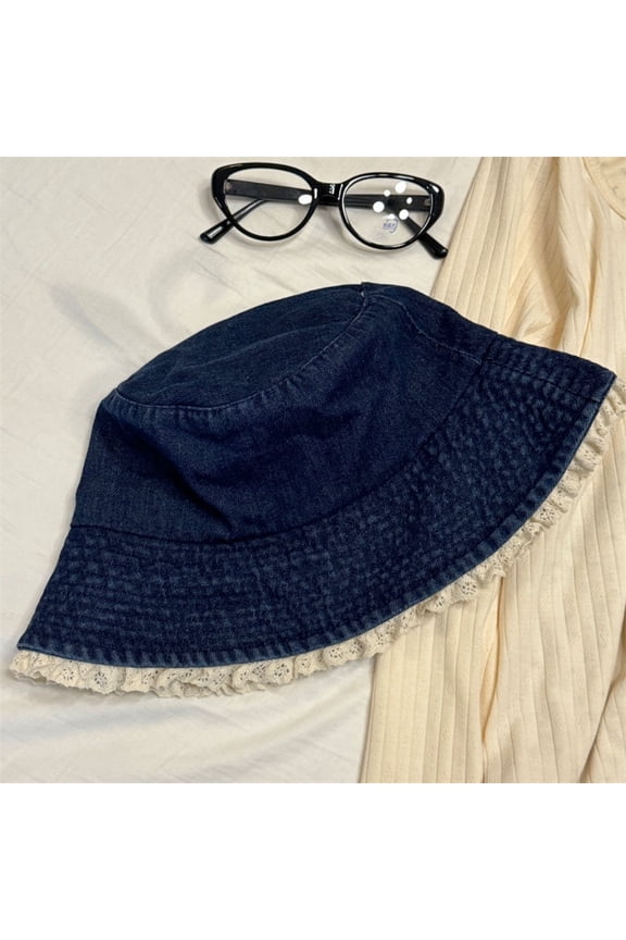 Lace Edge Cowboy Hat Spring And Summer Face Show Small Sunscreen Hats Out Of The Wild Fisherman Hat