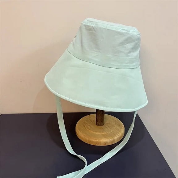 SikaFu Lace Up Fisherman Cap Women Summer Solid Color Bucket Hats Big Brim Sun Hat Panama Caps Gorros