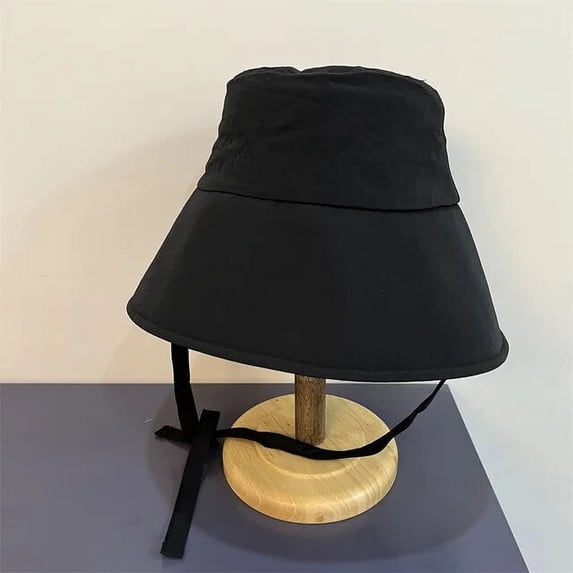 SikaFu Lace Up Fisherman Cap Women Summer Solid Color Bucket Hats Big Brim Sun Hat Panama Caps Gorros