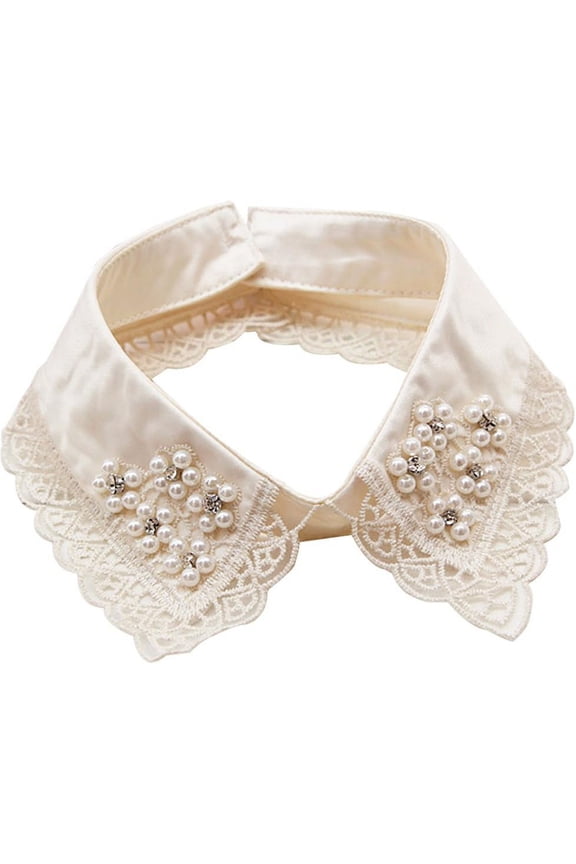Lady Half-Shirt Blouse Detachable Lace Chiffon Fake Collars Dicky Collar Faux Collar