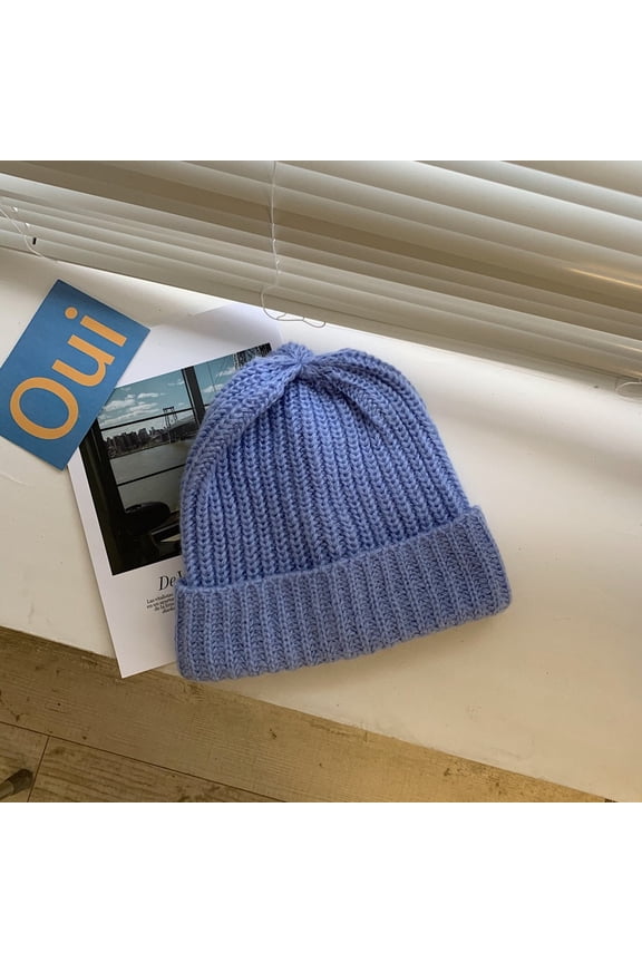 Large Head Circumference Is Suitable For Thick Knitted Face Face, Small Lazy Wool Hat, Female Japanese Autumn And Winter Ear -Keeping Heating Pile Tide