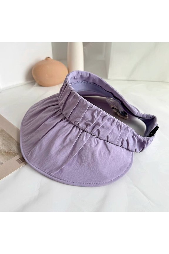 Lazy Wrinkled Casual Wind Seashell Sun Hat For Women's Summer Outings, Sun Hat For UV Protection, Empty Top Hat For Cycling