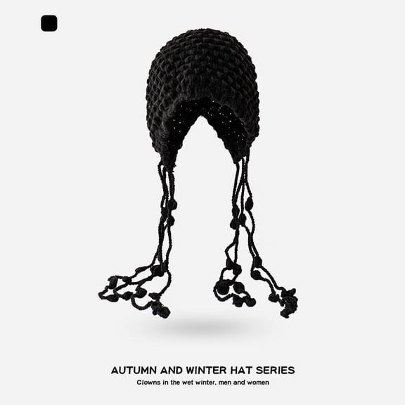 SikaFu Live Explosive Autumn And Winter Rainbow Color Striped Headset Hat Girl Showed Faces, Small Lace