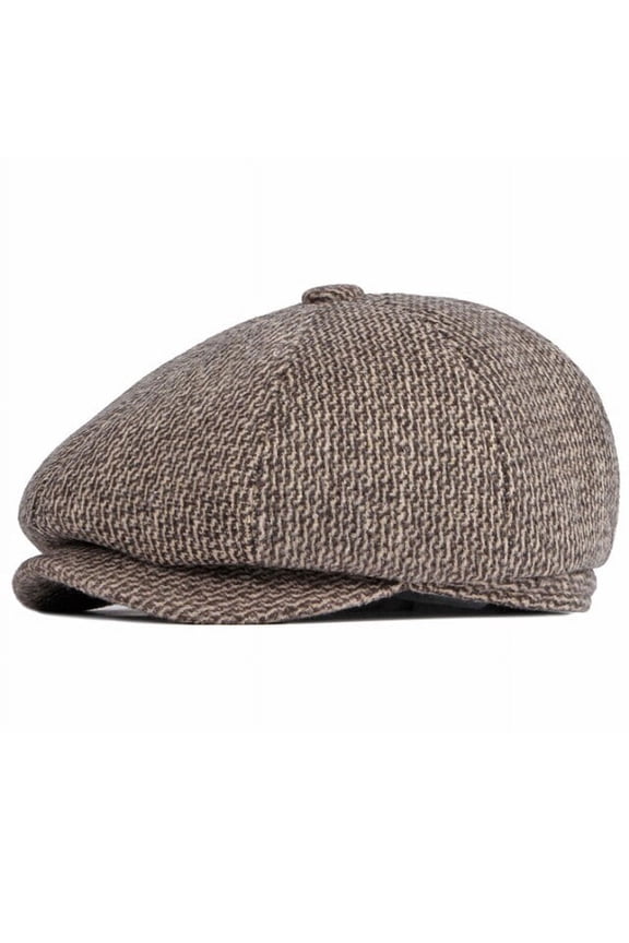Men Cap Hat Thick Warm Winter Wool Hat Male Ivy Octagonal Newsboy Flat Cap Vintage Beret Hat Elder Man Earflap Beret Cap
