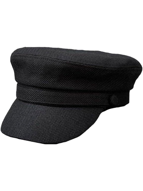 Men Cotton Newsboy Cap Solid Captain Sailor Hat Flat Classic Retro