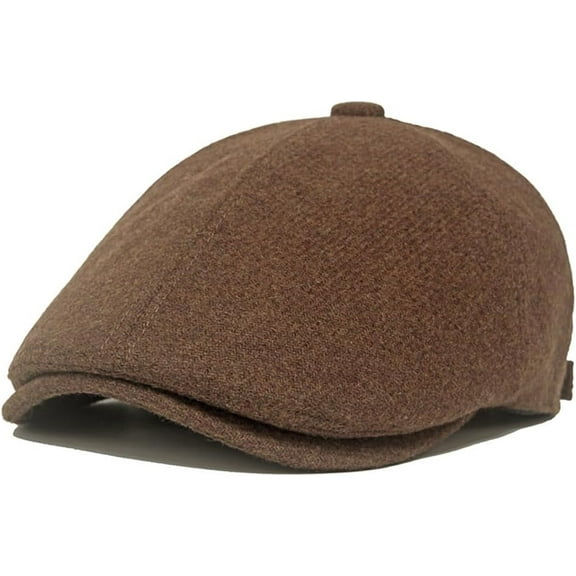 SikaFu Men Retro Wool Blend Newsboy Cap Adjustable Hat Casual Painter Artist Hats