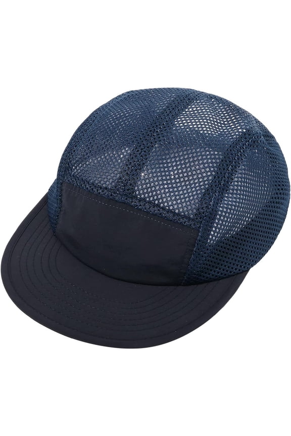 Mesh Flat Brim Ball Cap Trucker 5-Panel Hat Quick Dry Baseball Cap Sports Running Hat Snapback Workout Dad Hats