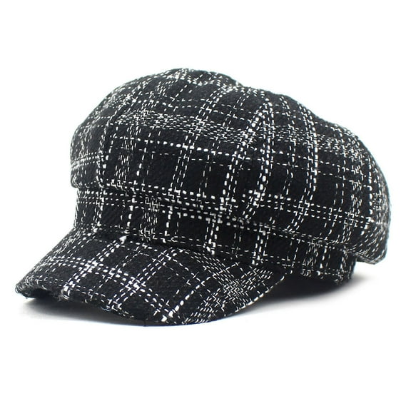 SikaFu Ms. Autumn And Winter Hat Fashion Label Beret. Casual Candid Candid Candid Candie Duck Hat Retro Octagon Hat Female Hat